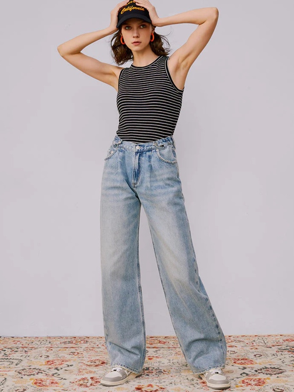 Hey Joanie Fun City High Jeans Wide Leg High Rise Indie Sleaze Grunge M